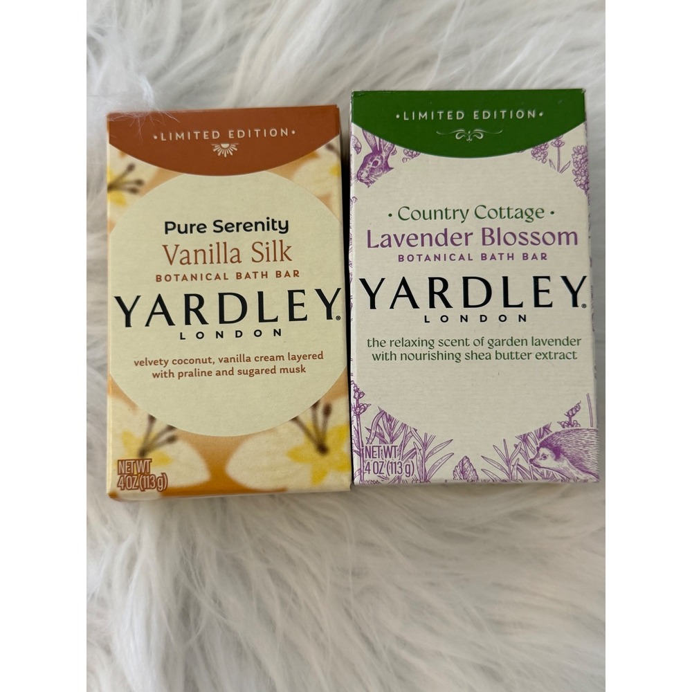 Yardley London Limited Edition Bath Bar Set Vanilla Silk & Lavender Blossom 4oz
